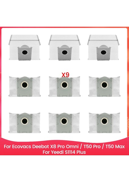 Ecovacs Deebot X8 Pro Omni / T50 Pro / T50 Max Için Yeedi S14 Plus Elektrikli Süpürge Torbaları Için Yedek Toz Torbaları (Yurt Dışından)