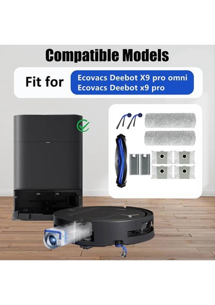 Ecovacs Deebot X9 Pro Omni/x9 Pro Elektrikli Süpürge Aksesuarları Için Yedek Parçalar Ana Yan Fırça Toz Torbası Silindir Bez Filtre (Yurt Dışından) modelleri