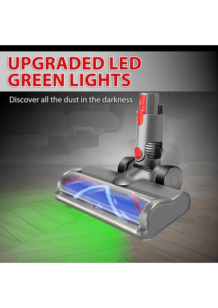 Dyson V7 V8 V10 V11 V15 Elektrikli Süpürge Aparatı V Şeklinde Kıl Rulo Fırça Başlığı ve LED Toz Işıkları ile Sert Ahşap Zeminler Için (Yurt Dışından) fırsatları