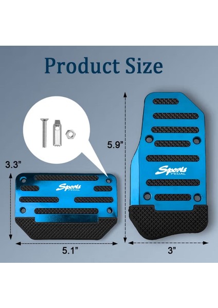 Araba Pedal Seti Spor Kaymaz Otomatik Araba Gaz Fren Pedalı Kapağı Mavi modelleri