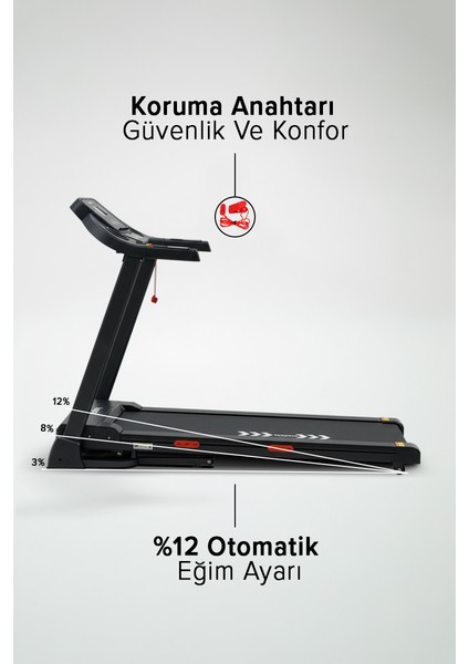 Zeta Otomatik Eğim Koşu Bandı, LED Ekran, Kolay Kurulum, Katlanabilir, 0-14KM/SA indirimleri
