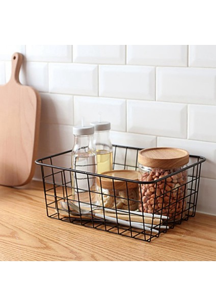 3 Pcs Depolama Sepetleri Metal Sepet Çabuk Banyo Mutfak Organizatörü Siyah A &amp B (Yurt Dışından) fırsatları