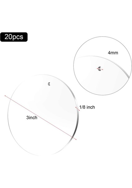 300 Adet 2 Inç Açık Akrilik Anahtarlıklar Deliği ile Boşluklar Dıy El Sanatları Için Dayanıklı Akrilik Disk (1/8 Inç Kalınlığında) (Yurt Dışından) fiyatları