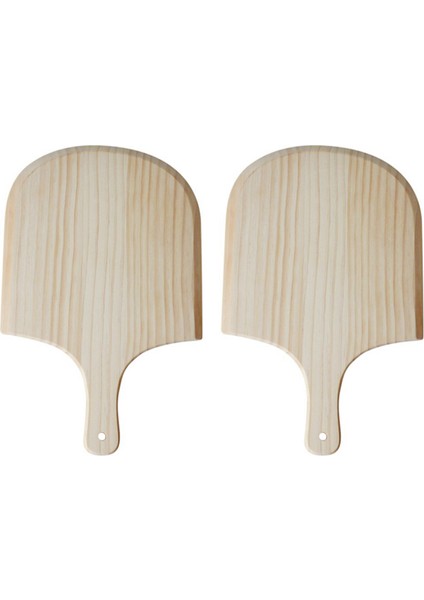 2x 14 Inç Doğal Ahşap Pizza Tepsisi Plaka Şerefli Tahta Pizza Spatula Kürek Pişirme Pişirme Bakeware Tepsisi (Yurt Dışından)