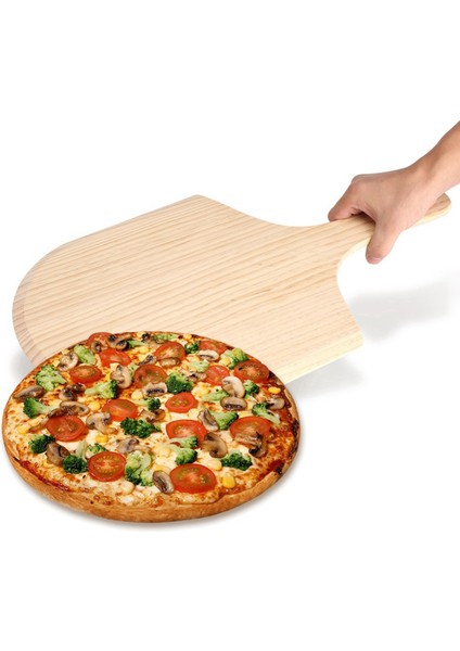 2x 14 Inç Doğal Ahşap Pizza Tepsisi Plaka Şerefli Tahta Pizza Spatula Kürek Pişirme Pişirme Bakeware Tepsisi (Yurt Dışından) fırsatları