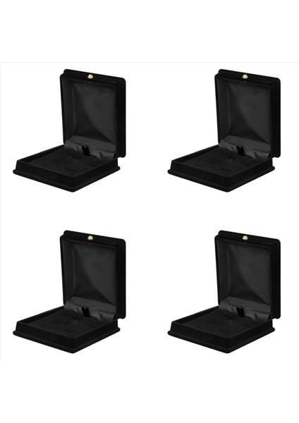 4 x Velvet Kolye Zinciri Takı Ekran Depolama Kutusu Kılıfı Tutucu Organizatör --- Siyah (Yurt Dışından)
