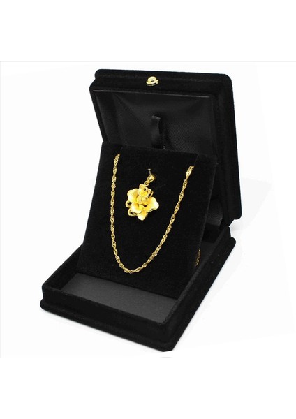 4 x Velvet Kolye Zinciri Takı Ekran Depolama Kutusu Kılıfı Tutucu Organizatör --- Siyah (Yurt Dışından) indirimleri