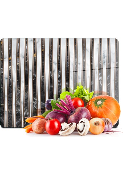 Cam Kesme Tahtası ve Sunumluk Pi Natura Karışık Mermer Desenli 30X40 cm