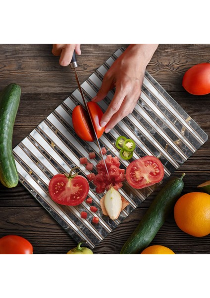 Cam Kesme Tahtası ve Sunumluk Pi Natura Karışık Mermer Desenli 30X40 cm fırsatları