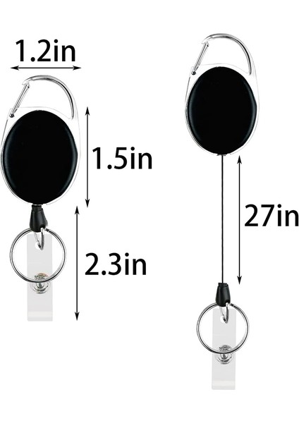 5 Paket Ağır Hizmet Geri Çekilebilir Rozet Makarası Kimlik Kart Tutucu Klipli ve Keyring Karabin Kemeri Kipi ile Key (Yurt Dışından) fiyatları