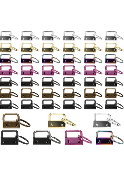 Anahtar Fob Donanım Seti 1 Inç Anahtar 7 Renkli Bileklik Anahtarlık Donanımı Bileklik Anahtarlık Anahtar Zincir Yapma Donanımı (Yurt Dışından)