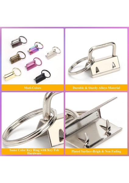 Anahtar Fob Donanım Seti 1 Inç Anahtar 7 Renkli Bileklik Anahtarlık Donanımı Bileklik Anahtarlık Anahtar Zincir Yapma Donanımı (Yurt Dışından) fiyatları