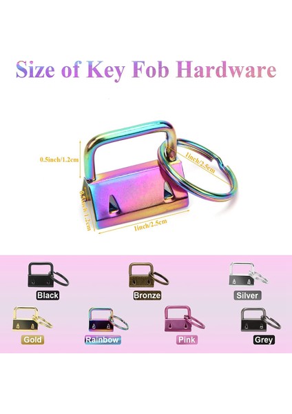 Anahtar Fob Donanım Seti 1 Inç Anahtar 7 Renkli Bileklik Anahtarlık Donanımı Bileklik Anahtarlık Anahtar Zincir Yapma Donanımı (Yurt Dışından) fırsatları