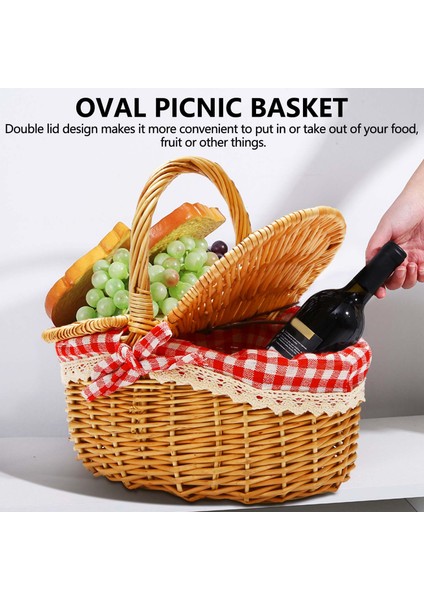 Piknik Partiler Düğün ve Barbekü Için Kapak ve Kol ve Astarlı Ülke Tarzı Hasır Piknik Sepeti Engel (Yurt Dışından) fırsatları