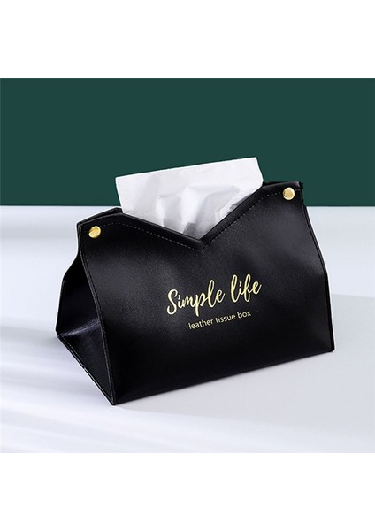 Pu Deri Doku Kutusu Kasa Retro Doku Konteyneri Ev Peçete Tutucu Masaüstü Kağıt Saklama Kutusu Pompalama Kutusu Siyah (Yurt Dışından) fiyatları