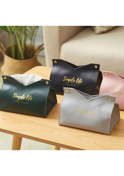 Pu Deri Doku Kutusu Kasa Retro Doku Konteyneri Ev Peçete Tutucu Masaüstü Kağıt Saklama Kutusu Pompalama Kutusu Siyah (Yurt Dışından) indirimleri