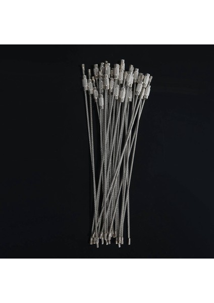 60PCS Paslanmaz Çelik Vidalı Kilitleme Tel Anahtarlık Kablo Anahtar Halkaları Açık Aksesuar (Yurt Dışından) modelleri