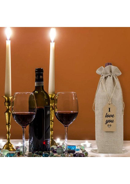 Çuval Bezi Şarap Çantaları Şarap Çantaları Drawstrings Tek Yeniden Kullanılabilir Şarap Şişesi Kapakları Halat ve Etiketler (20 Pc) (Yurt Dışından) indirimleri