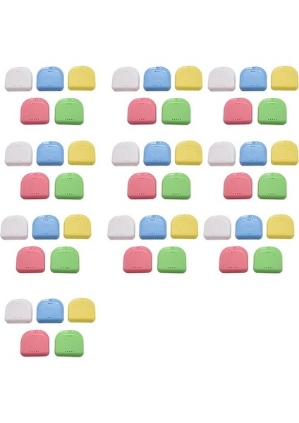 Tutucu Kılıf 50PCS Ağız Koruma Kılıfı Ortodontik Diş Tutucu Kutusu Takma Test Depolama Konteyneri (Yurt Dışından)