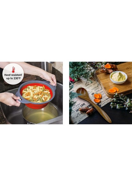 1 Uzatılabilir Kolları ve 6 Adet 5 3 Inç Doğal Çorba Kaşıkları Olan Katlanabilir Silikon Kehanetleri ve Süzgeçleri Ayarlayın (Yurt Dışından) fiyatları