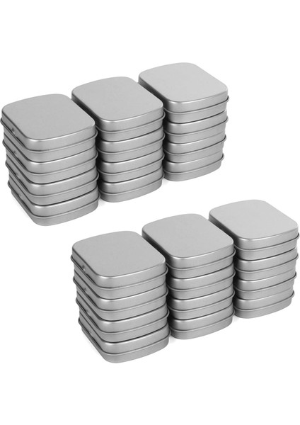 Metal Kaplar-24 Paket Metal Kalay Kutusu Mini Taşınabilir Kutu Kaplar Çizim Pimi Boncuk Küpe Takı Depolama (Yurt Dışından)