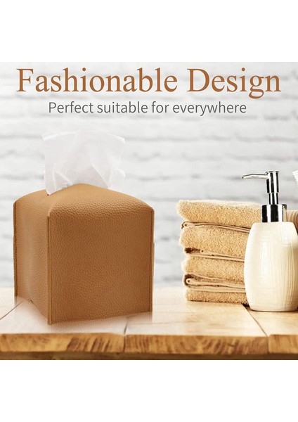 2x Doku Kutusu Kapak Tutucu Kare Pu Deri Yüz Doku Kutusu Rulo Kağıt Dağıtıcı Banyo Soyunma Masası-Beyaz (Yurt Dışından) indirimleri