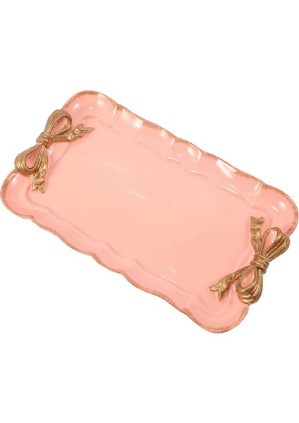 2x Avrupa Tarzı Yay Kek Depolama Tepsileri Makyaj Organizatörü Tatlı Tabak Kare Tepsisi Tepsisi Mutfak Tepsileri 12X20CM Pembe (Yurt Dışından) fiyatları