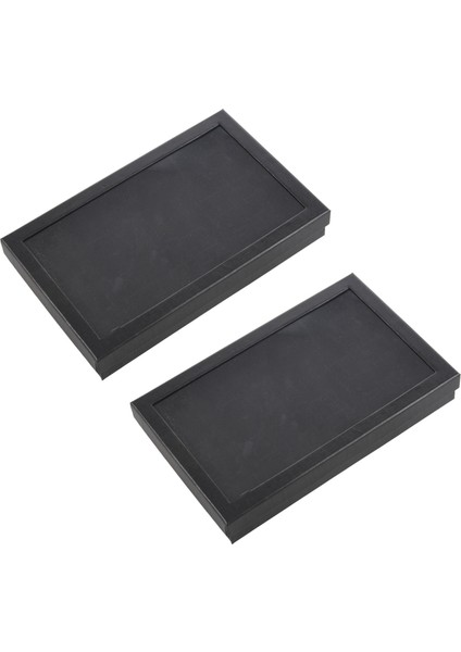 2x 36 Slot Mücevher Kutusu Yüzük Depolama Küpe Ekran Kutusu Takı Organizatör Tutucu Şeffaf Pencere Gösterisi Kılıf Siyah (Yurt Dışından)