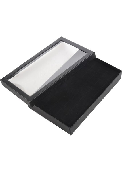 2x 36 Slot Mücevher Kutusu Yüzük Depolama Küpe Ekran Kutusu Takı Organizatör Tutucu Şeffaf Pencere Gösterisi Kılıf Siyah (Yurt Dışından) fiyatları