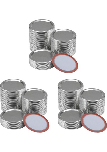 300 Pcs Normal Ağız 70MM Mason Kavanoz Konser Kapakları Yeniden Kullanılabilir Sızıntı Kanıtı Bölünmüş Tipi Gümüş Kapaklar Silikon Contalar Halkaları (Yurt Dışından)