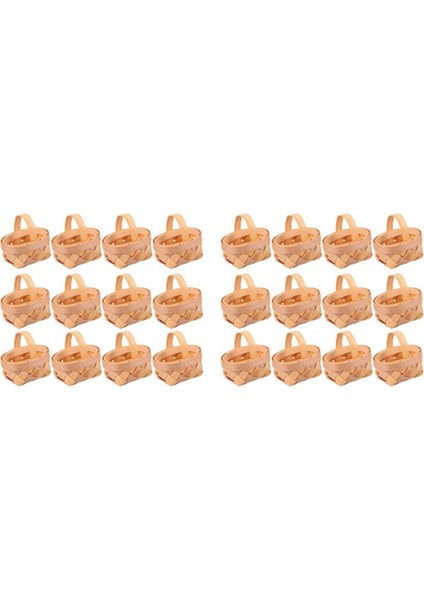 36PCS Ahşap Chip Mini Sepetler Manuel Dokuma Sepet Süsleri Şeker Saklama Kutusu (Yurt Dışından)