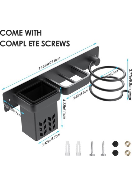 Saç Kurutucu Organizatör Rafı Banyo Saç Kurutma Makinesi ve Düz Tutucu Duvara Monte Raflar Aksesuarlar Üfleyici Raflar (Yurt Dışından) fırsatları
