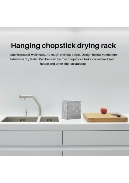 Paslanmaz Çelik Çubuklar Tutucu Asılı Çatal Bıçak Takımı Kurutma Sepet Sofra Takımı Kancalarla Mutfak Eşyası (A) (Yurt Dışından) fırsatları