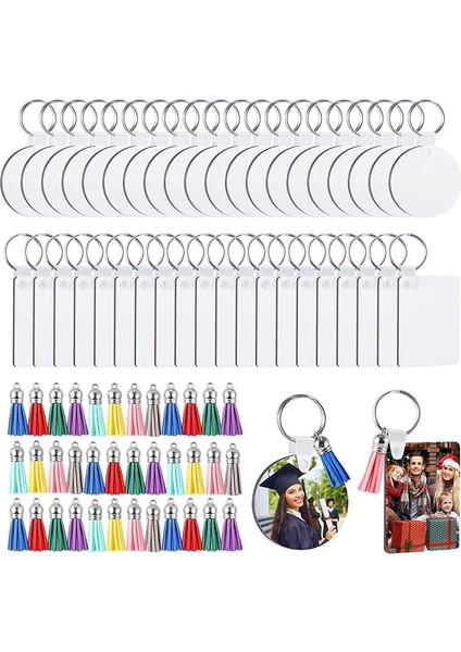 160PCS Mdf Süblimasyon Boşlukları Anahtarlık Toplu Süblimasyon Anahtarlık Boşlukları Anahtar Halka ile Dıy Zanaat Yapımı Için Çift Taraflı (Yurt Dışından)