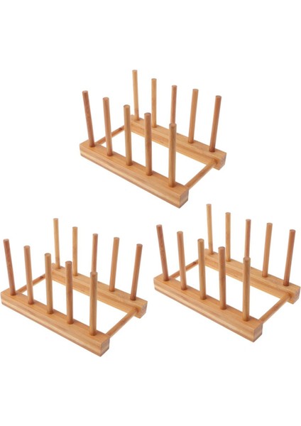 3x Bulaşık Raf Tencere Ahşap Plaka Stand Ahşap Mutfak Bardağı Ekran Tutucu Yeni (Yurt Dışından)