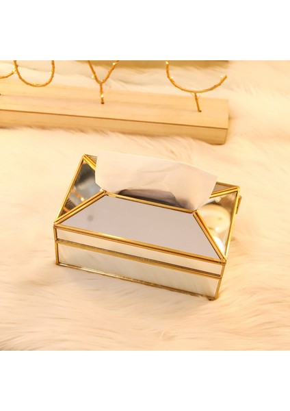 2x Lüks Avrupa Tarzı Pratik Ayna Cam Doku Kutusu Su Geçirmez Kağıt Havlu Tutucu Soyunma Masası Tepsisi Dekor - M (Yurt Dışından) modelleri