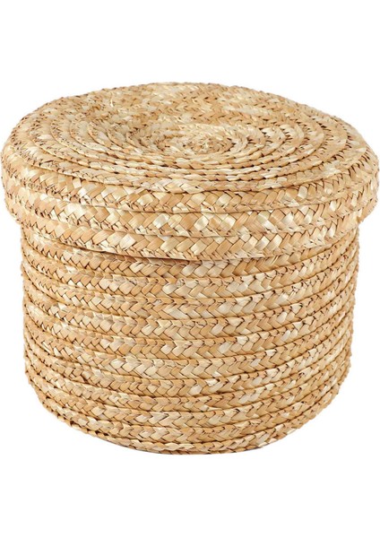 4x Buğday Saman Dokuma Depolama Sepeti Sepeti Yenilikçi Sepet Rustik Doğal Kahverengi Kaplama Sepeti (Orta) (Yurt Dışından) modelleri