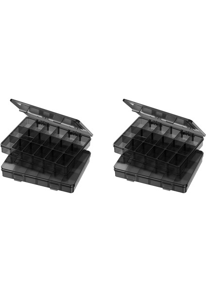 4x Plastik Istiflenebilir Organizatör Kabı Ayarlanabilir Bölücüler 18 Çıkarılabilir Izgara Bölmeli Plastik Kutu (Yurt Dışından)