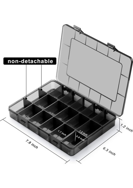 4x Plastik Istiflenebilir Organizatör Kabı Ayarlanabilir Bölücüler 18 Çıkarılabilir Izgara Bölmeli Plastik Kutu (Yurt Dışından) indirimleri