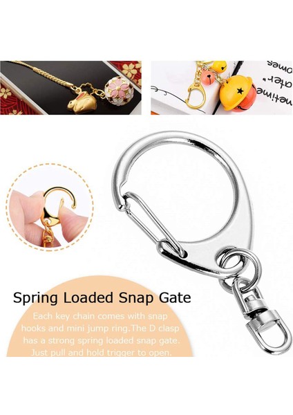 200 Adet D Hook Anahtar Zinciri Donanımı Zanaat Cazibesi Için Zincirle Metal Bölünmüş Anahtar Halka Klipsleri Dıy (Yurt Dışından) indirimleri