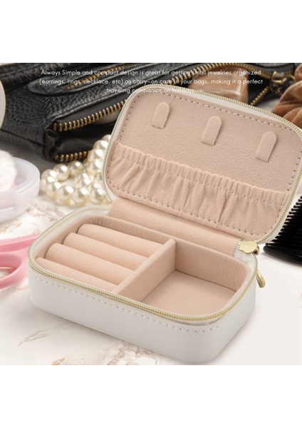 Küçük Mücevher Kutusu Taşınabilir Seyahat Takı Kutusu Organizatör Yüzük ve Küpe Beyaz Için Depolama Kılıfı (Yurt Dışından) fiyatları