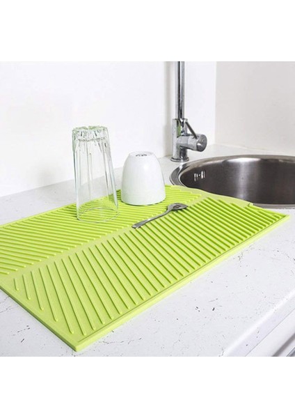 2x Tahliye Rafı Silikon Bulaşık Tepsisi Büyük Lavabo Kurutma Rafı Çalışması Organizatör Kurutma Rafı Yemekler Sofra Takımı Gri (Yurt Dışından) indirimleri