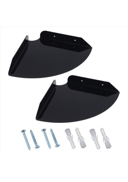 2 Adet Akrilik Duvar Montaj Yüzen Köşe Rafları Çeyrek Duş Raf Asılı Köşe Rafları Duvar Ekran (Siyah) (Yurt Dışından) fiyatları