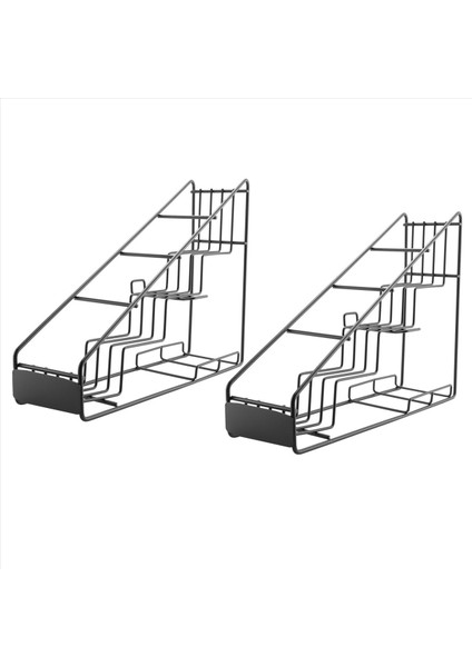 2x 4 Şişe Tel Diplay Raf/monin Şurup Raf Kahve Depolama Rafı Çok Fonksiyonlu Süt Çay Kupası Raf Ekran (Yurt Dışından)