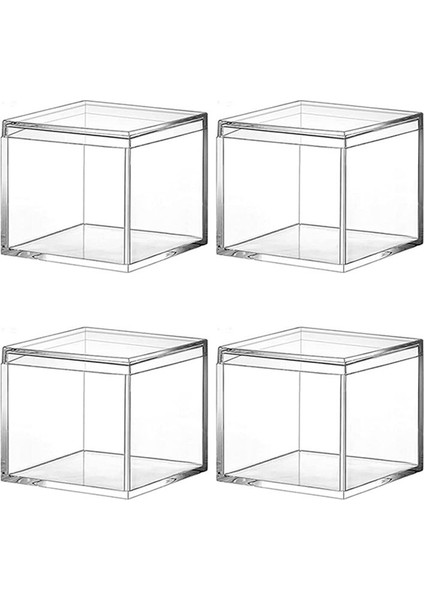 16 Adet Şeffaf Akrilik Plastik Kare Kare Mücevher Kutusu Kapak Mini Kare Kaplı Mini Saklama Kutusu 120ML (Yurt Dışından) fiyatları