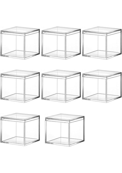 16 Adet Şeffaf Akrilik Plastik Kare Kare Mücevher Kutusu Kapak Mini Kare Kaplı Mini Saklama Kutusu 120ML (Yurt Dışından) modelleri