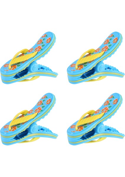 4 Paket Plaj Havlu Klipsleri Plastik Sevimli Terlikler Güneşli Plaj Mandalları Tatil Için Büyük Boyutlu Çamaşır Mandalları Plaj Havuz (Yurt Dışından)