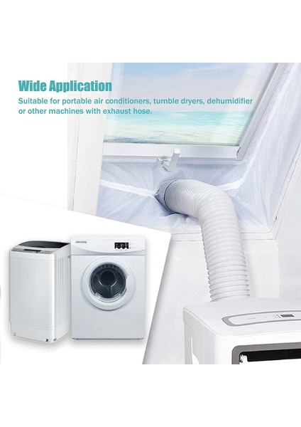 2x Klima Pencere Contası Taşınabilir Klima ve Çamaşır Kurutma Makinesi Için Pencere Contası Çalışır 400CM (Yurt Dışından) indirimleri