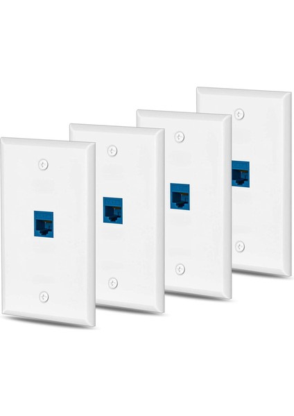 40X Cat6 Ethernet Duvar Plakası Outlet 1 Port RJ45 Ağ Kadına - Kadın Keystone Duvar Kuplörü Kriko Plakası Beyaz ve Mavi (Yurt Dışından) fiyatları