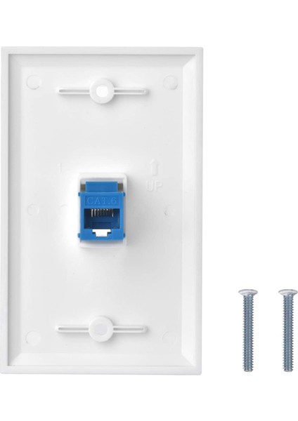 40X Cat6 Ethernet Duvar Plakası Outlet 1 Port RJ45 Ağ Kadına - Kadın Keystone Duvar Kuplörü Kriko Plakası Beyaz ve Mavi (Yurt Dışından) modelleri